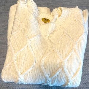 White Cable Knit sweater - True Craft - Medium